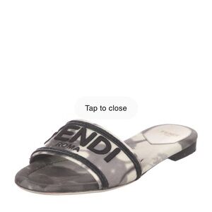 Fendi Roma Black Slide Sandals